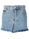 Natasha Zinko Blue Heart-pocket Denim Mini Skirt In Blau