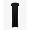 ALLSAINTS ALLSAINTS WOMEN'S BLACK ANNA SHORT-SLEEVE COTTON MAXI DRESS,52362379