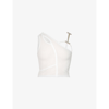 HELIOT EMIL ASYMMETRICAL FITTED WOVEN TANK TOP