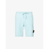 Stone Island Logo-patch Cotton Shorts In Aqua