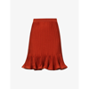 Givenchy Pleated A-line Stretch-knit Mini Skirt In Terracotta