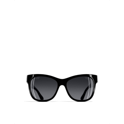 Pre-owned Chanel Womens Black Square Sunglasses