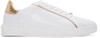 Versace Grecco Signature Accented Leather Low-top Sneakers In White/gold