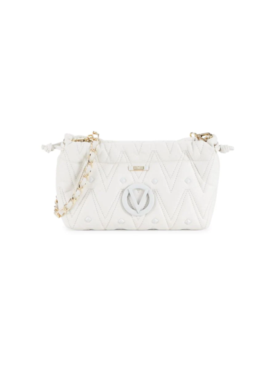 Valentino By Mario Valentino Women's Cara Studded Quilted Leather Convertible Clutch In Ice