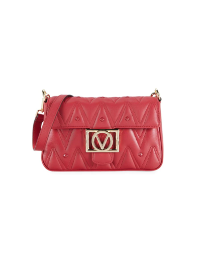 Valentino By Mario Valentino Women's Florence Quilted Studded Leather Shoulder Bag In Lipstick