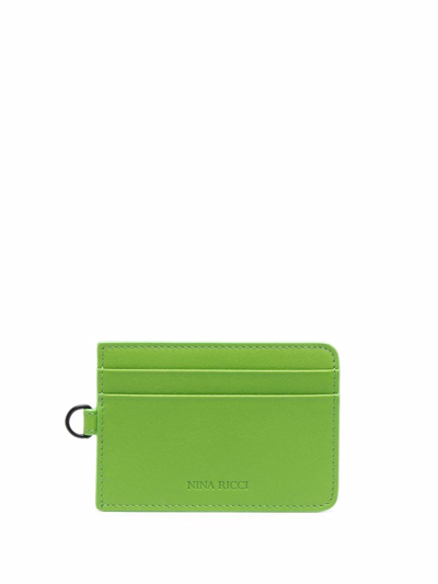 Nina Ricci Logo Embossed Leather Cardholder In Green