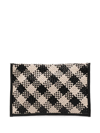 St Agni Check-pattern Clutch Bag In Black
