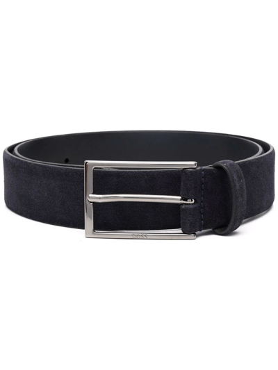 Hugo Boss Leather Buckle Belt In Black