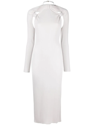 Jacquemus La Robe Nodi Knotted Cut-out Dress. In Grey