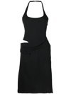 Jacquemus La Robe Doble Wool-blend Midi Dress In Schwarz