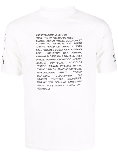 Emporio Armani Text-slogan Print T-shirt In Weiss