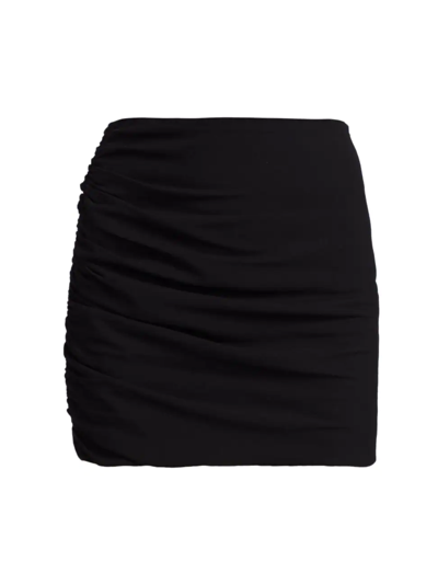 The Sei Gathered Asymmetric Mini Skirt In Black