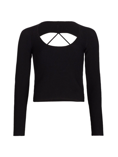 The Sei Textured Knit Top In Black