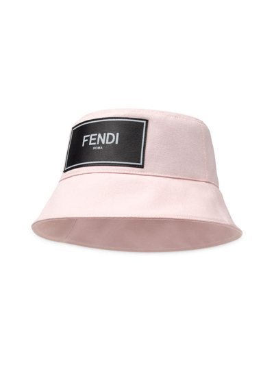 Fendi Canvas Logo Bucket Hat In Pink