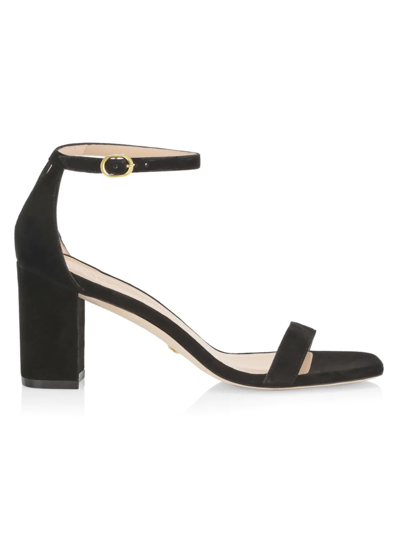 Stuart Weitzman Nearlynude Ankle Strap Sandal In Black
