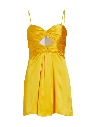 Cinq À Sept Women's Beck Silk Cut-out Midi-dress In Yellow