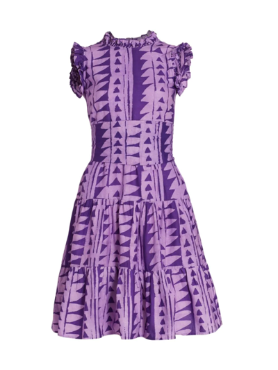 Studio 189 Masquerade Ruffled Dress In Purple