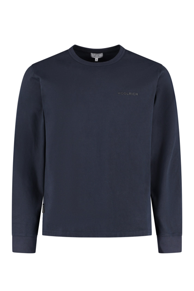 Woolrich Cotton T-shirt In Blue