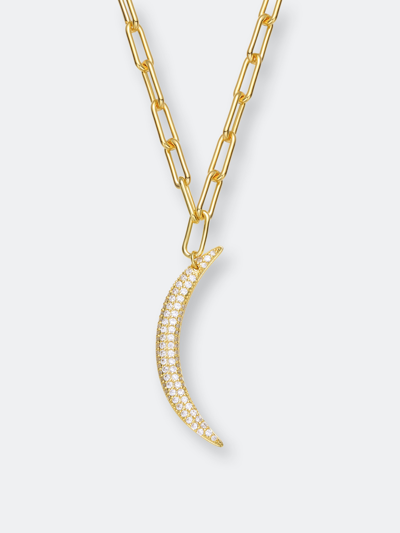 Rachel Glauber 14k Gold Plated Cubic Zirconia Charm Necklace