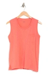 Madewell Whisper Cotton Crewneck Pocket Muscle Tank In Sundrenched Tulip