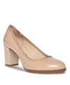 Anne Klein Castana Round Toe Block Heel Pump In Nude