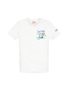 Mc2 Saint Barth Man Cotton T-shirt With Gin Tonic Print And Embroidery In White