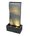 GLITZHOME OVERSIZED FAUX STONE WALL OUTDOOR FOUNTAIN WITH LED LIGHT AND PUMP, 38.25" H