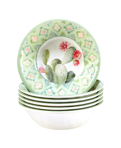 Certified International Desert Beauty Melamine Bowl Set, 6 Piece In Green