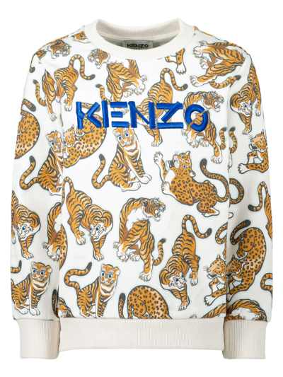 Kenzo Boys Teen Ivory Logo Sweatshirt In White