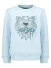 Kenzo Kids' Icon Tiger Cotton Sweatshirt 4-14 Years In Blue