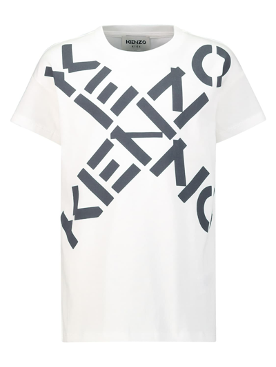 Kenzo White T-shirt For Kids With Logos