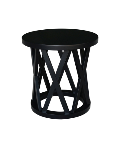 International Concepts Round Ceylon End Table In Black