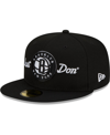 NEW ERA MEN'S X JUST DON BLACK BROOKLYN NETS 59FIFTY FITTED HAT