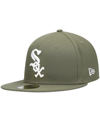 NEW ERA MEN'S OLIVE CHICAGO WHITE SOX LOGO WHITE 59FIFTY FITTED HAT