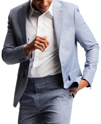 Calvin Klein Men's Slim-fit Wool-blend Stretch Suit Jackets In Light Blue