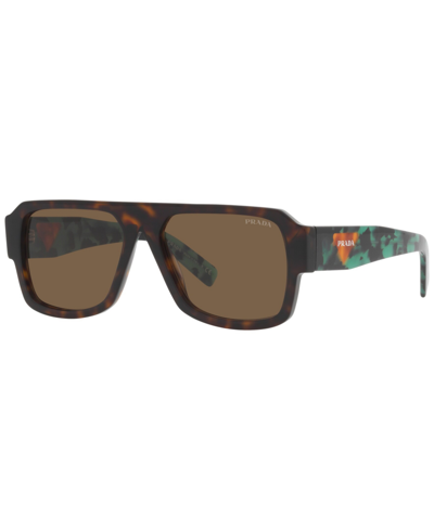 Prada Symbole Pilot Men's Sunglasses, Pr 22ys In Havana