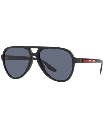 Prada Men's Sunglasses, 59 In Black Rubber