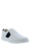 English Laundry Landon Leather Slip-on Sneaker In White
