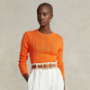 Polo Ralph Lauren Cable-knit Cotton Sweater In May Orange