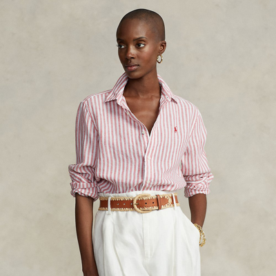 ralph lauren linen dress shirt Polo Ralph Lauren Classic Fit Striped Linen Shirt