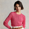 Polo Ralph Lauren Cable-knit Cotton Sweater In Hot Pink