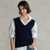 Polo Ralph Lauren Cable-knit Cotton Sleeveless Sweater In Hunter Navy