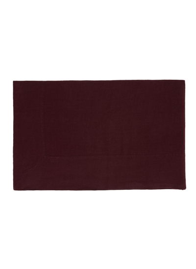 Once Milano Medium Linen Tablecloth With Large Border - Wine