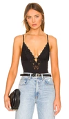 Fleur Du Mal Charlotte Lace And Recycled Jersey 3-way Bodysuit In Black