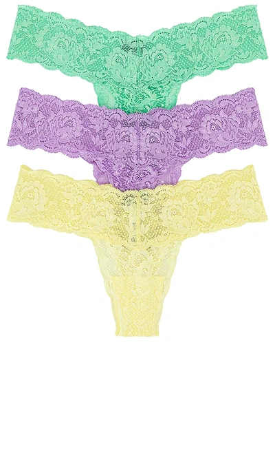Shop Cosabella Never Say Never Cutie 3 Pack In Ghana Green  Icy Violet  & Mignonette