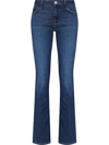 Frame Le Crop Mini Boot Bootcut Ankle Jeans With Raw Hem In Crosslane