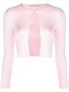 Alexander Wang Bonded Seam Cardigan In Stretch Knit In Pink