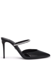 Dolce & Gabbana 90mm Embellished Patent Leather Mules In Black