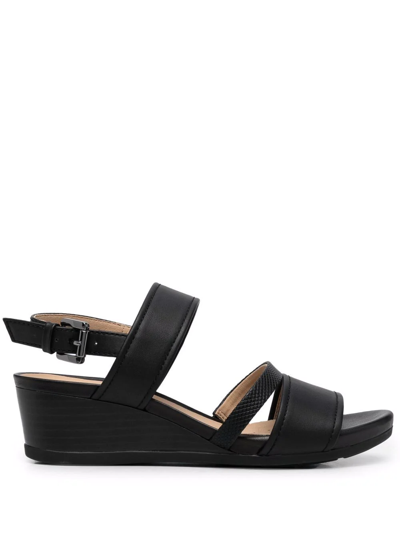 Geox Mary Karmen Wedge Sandals In Schwarz
