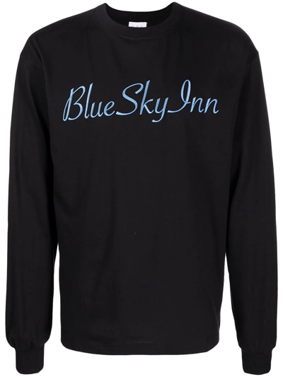 Blue Sky Inn Logo Embroidered Crewneck Sweatshirt In Black